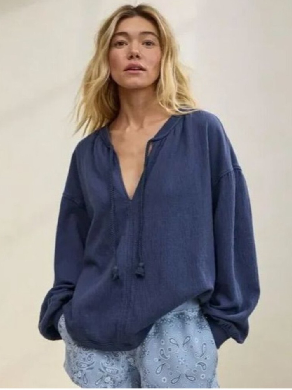 Aerie Easy Street Pullover with Tassel Tie